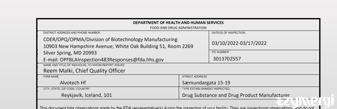 FDANews 483 Alvotech HF Mar 17 2022 top