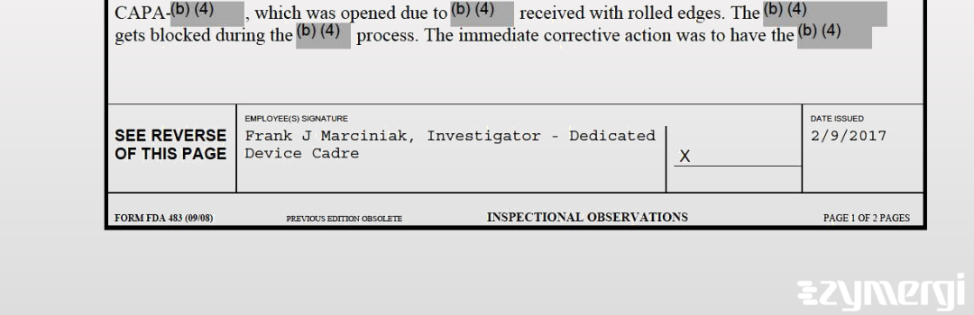 Frank J. Marciniak FDA Investigator 