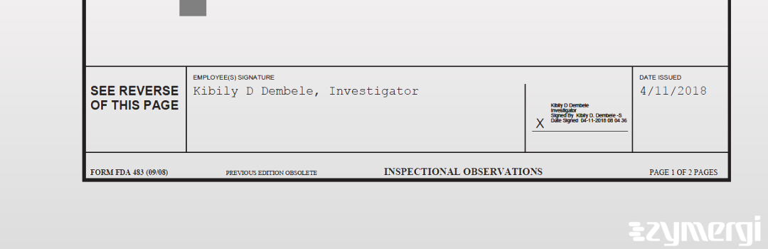 Kibily D. Dembele FDA Investigator 