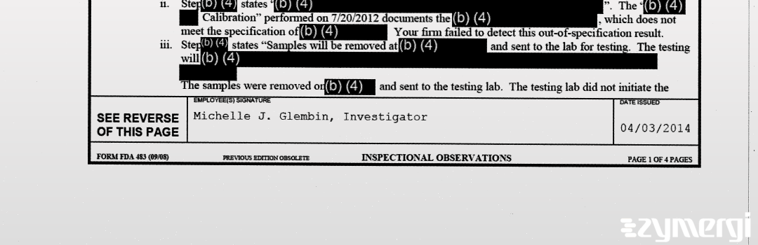 Michelle J. Glembin FDA Investigator