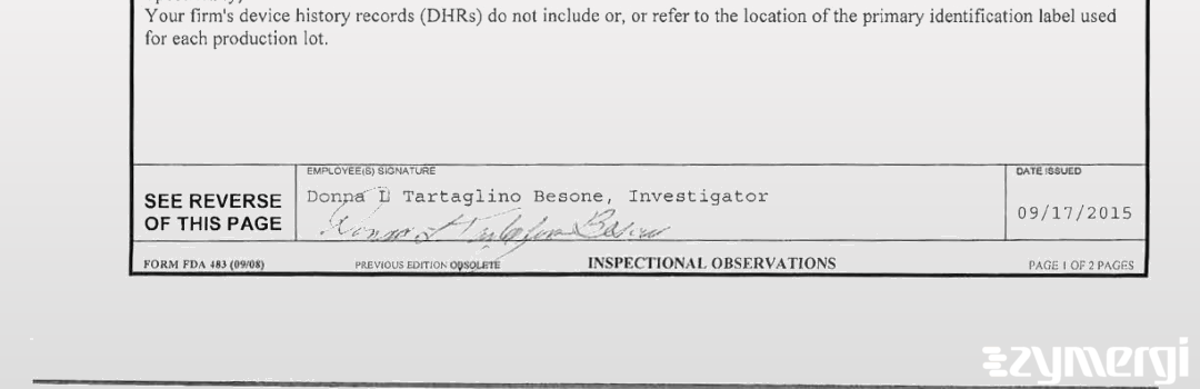 Donna L. Besone FDA Investigator