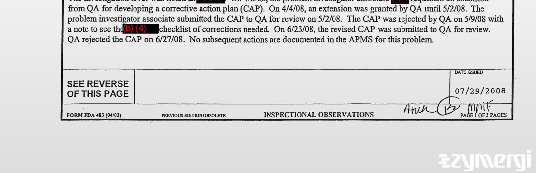 Ann-Marie Karnick FDA Investigator Kimberly A. Dux FDA Investigator Michele M. Falchek FDA Investigator 