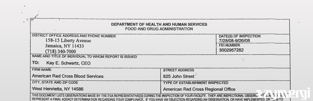 FDANews 483 American National Red Cross (The) Sep 26 2008 top