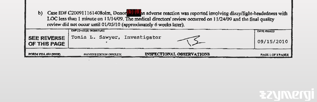 Tonia L. Sawyer FDA Investigator