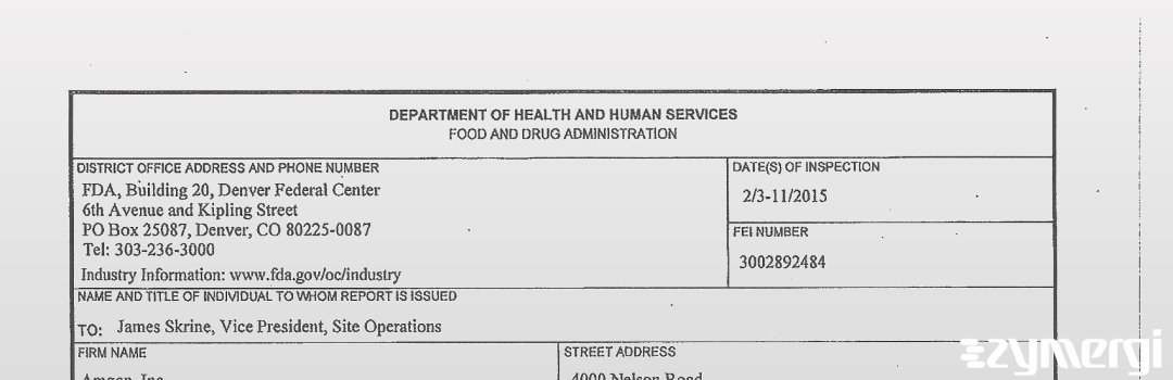 FDANews 483 Amgen, Incorporated Feb 11 2015 top