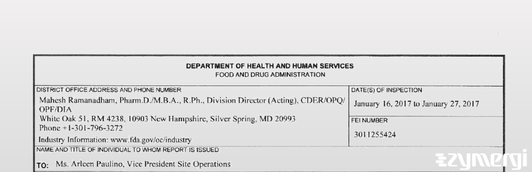 FDANews 483 Amgen Singapore Manufacturing Pte L Jan 27 2017 top