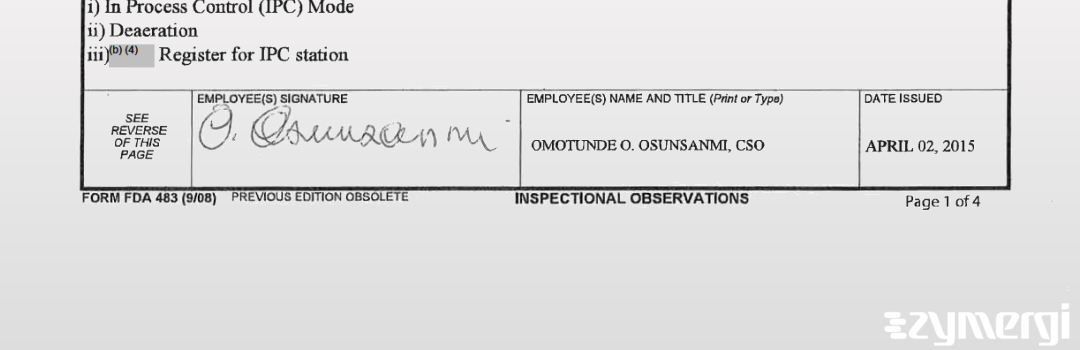 Omotunde O. Osunsanmi FDA Investigator