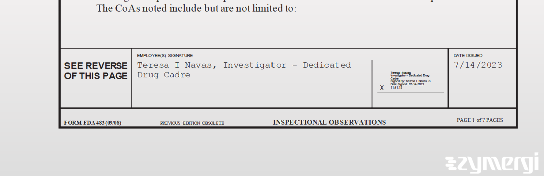 Teresa I. Navas FDA Investigator