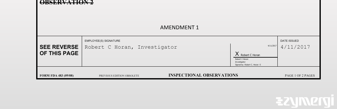 Robert C. Horan FDA Investigator 