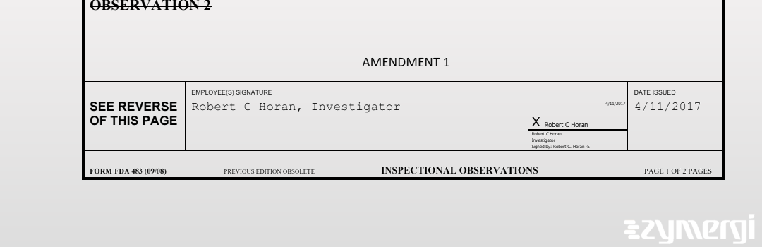 Robert C. Horan FDA Investigator