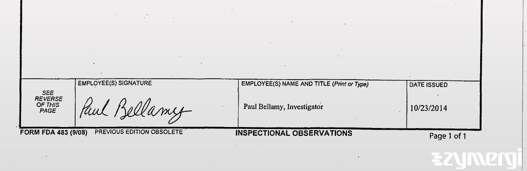 Paul L. Bellamy FDA Investigator