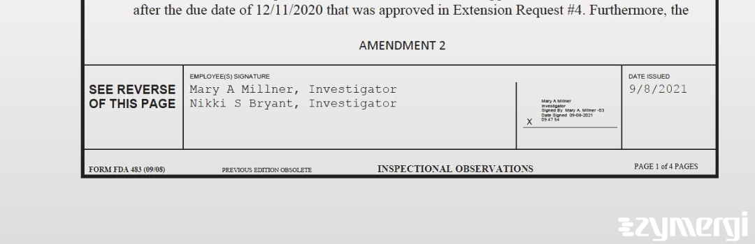 Mary A. Millner FDA Investigator Nikki S. Bryant FDA Investigator 