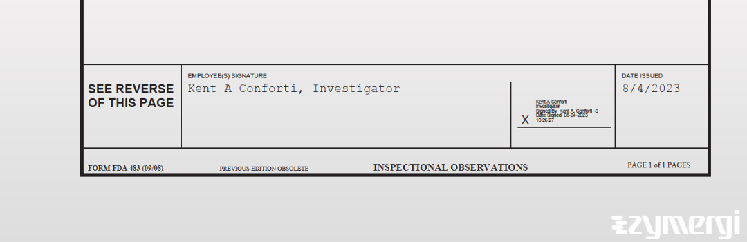 Kent A. Conforti FDA Investigator 