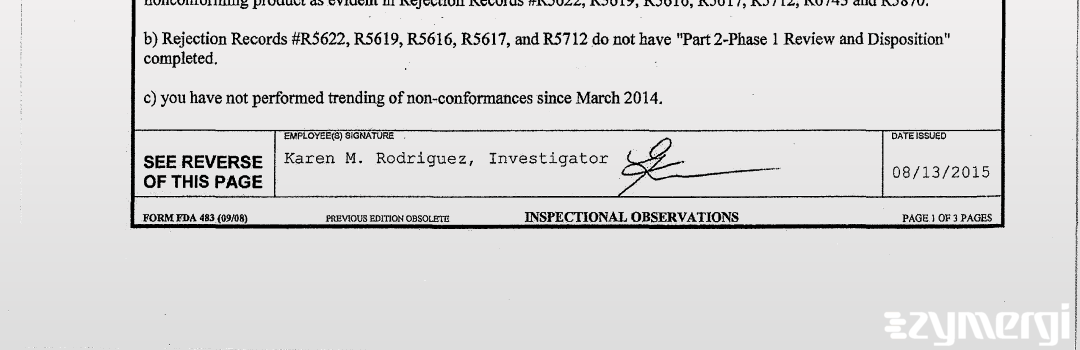 Karen M. Rodriguez FDA Investigator