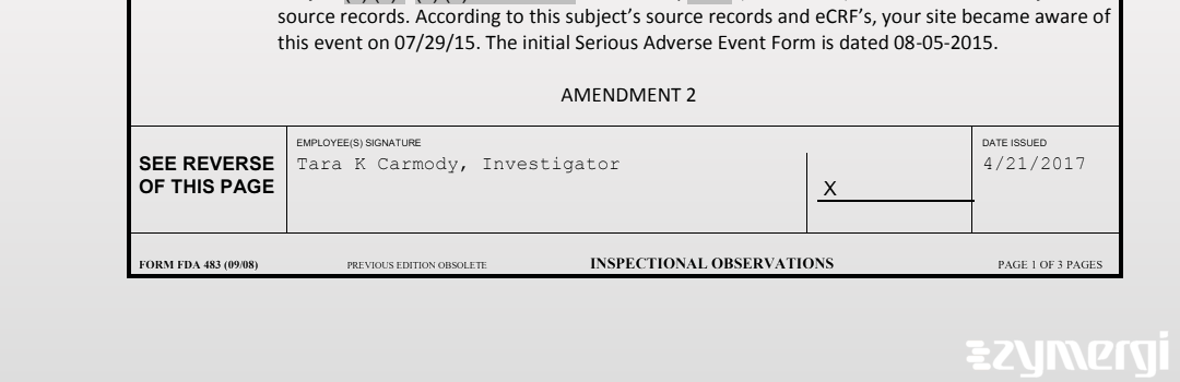 Tara K. Carmody FDA Investigator
