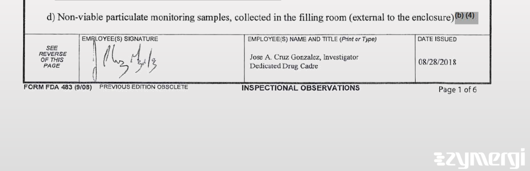 Jose A. Cruz Gonzalez FDA Investigator Cruz Gonzalez, Jose A FDA Investigator