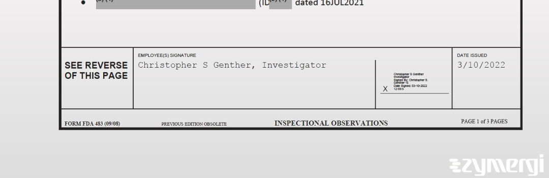 Christopher S. Genther FDA Investigator