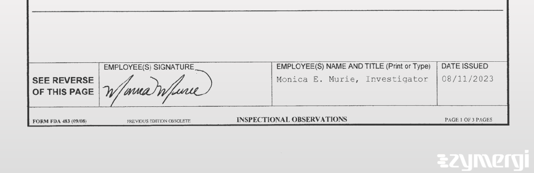 Monica E. Murie FDA Investigator 