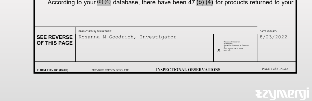 Rosanna M. Goodrich FDA Investigator