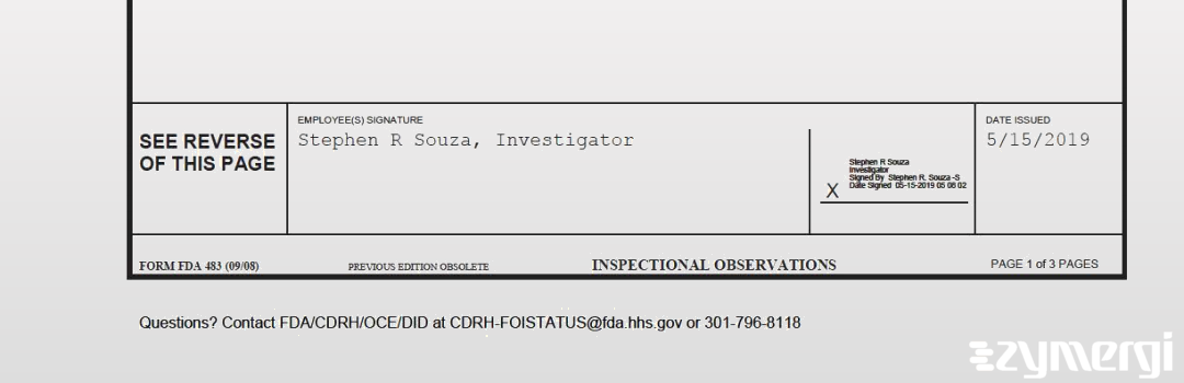 Stephen R. Souza FDA Investigator
