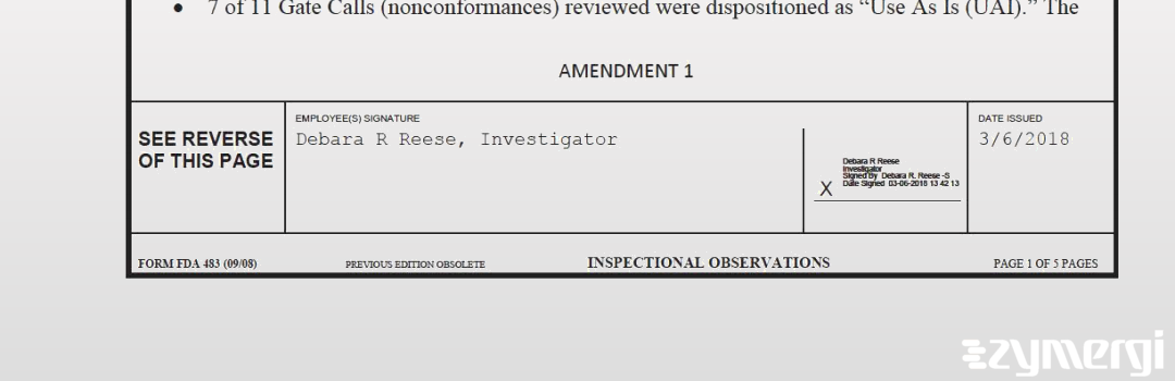 Debara R. Reese FDA Investigator 