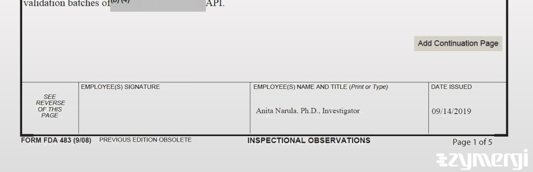 Anita Narula FDA Investigator