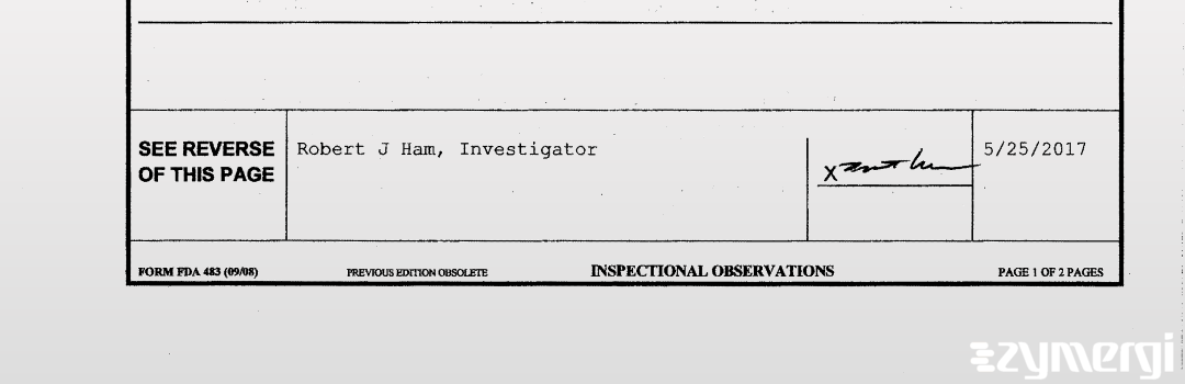 Robert J. Ham FDA Investigator 