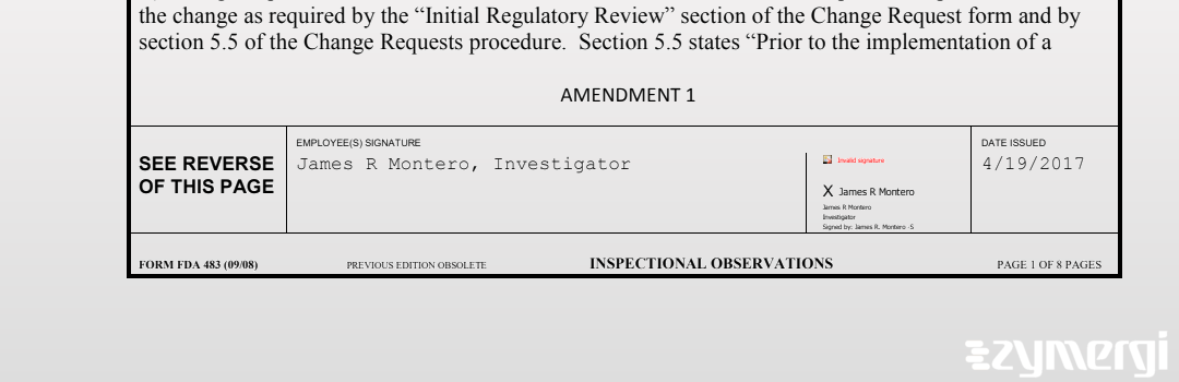 James R. Montero FDA Investigator 