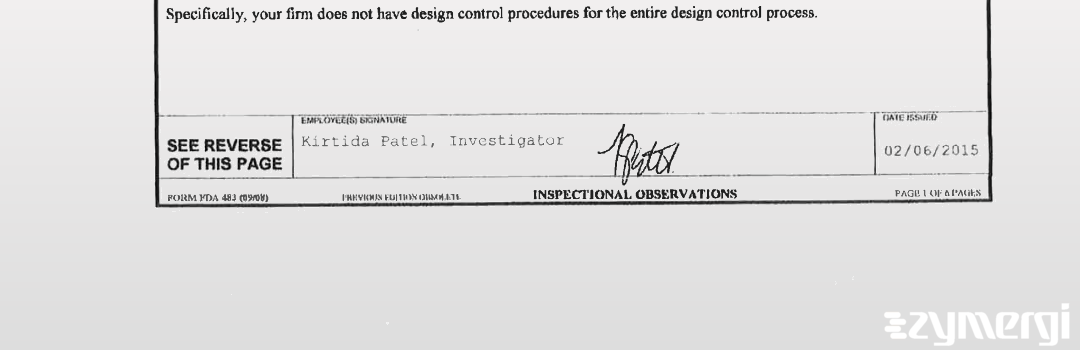 Kirtida Patel FDA Investigator