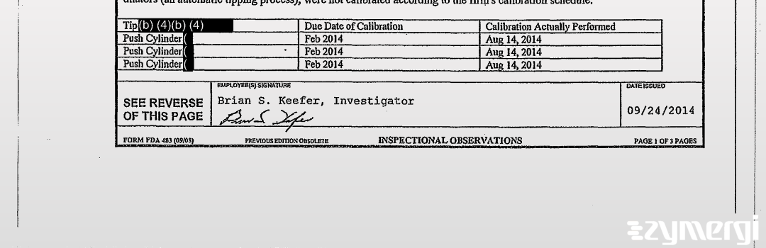 Brian S. Keefer FDA Investigator