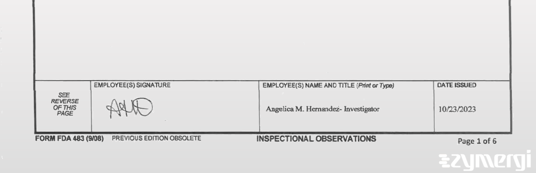 Angelica M. Hernandez FDA Investigator 