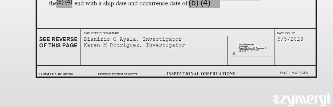 Karen M. Rodriguez FDA Investigator Dianiris C. Ayala FDA Investigator Karen M. Cruz Arenas FDA Investigator Cruz Arenas, Karen M FDA Investigator 