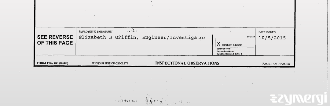 Elizabeth B. Griffin FDA Investigator 