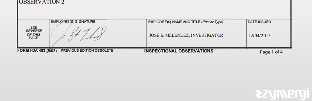 Jose E. Melendez FDA Investigator