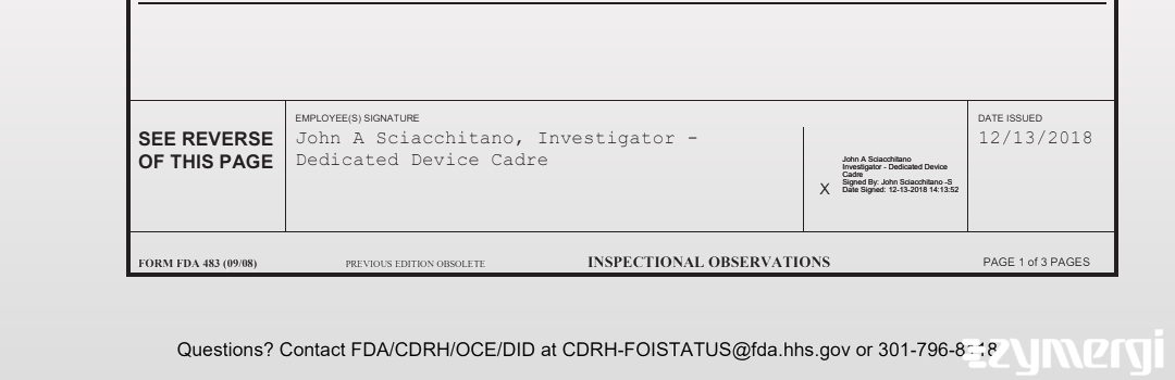 John A. Sciacchitano FDA Investigator 