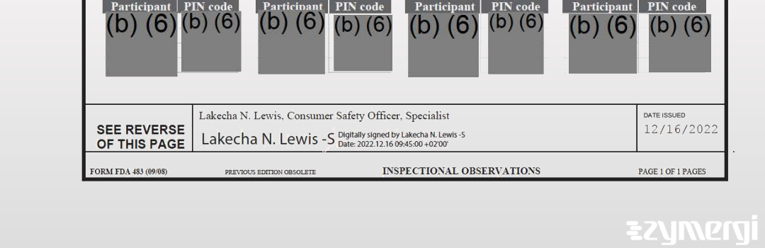 Lakecha N. Lewis FDA Investigator