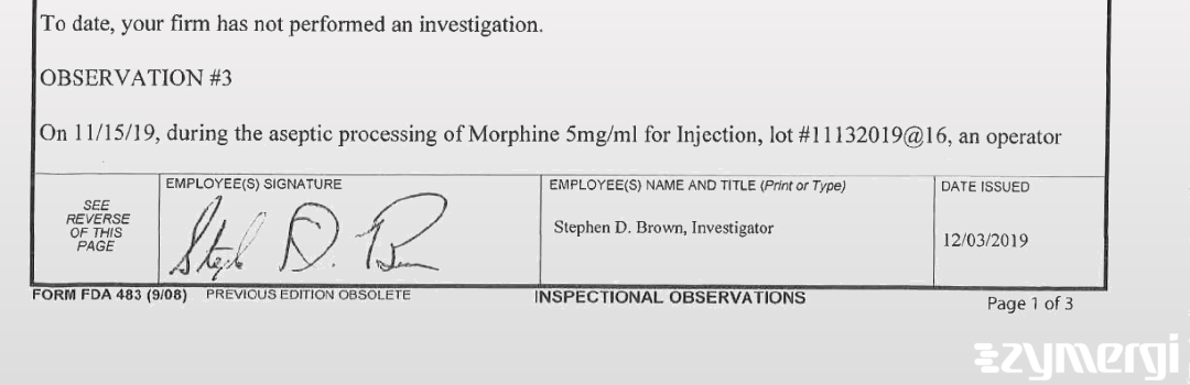 Stephen D. Brown FDA Investigator