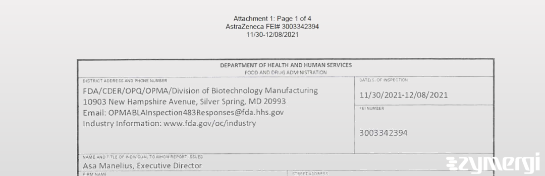 FDANews 483 AstraZeneca AB Dec 8 2021 top