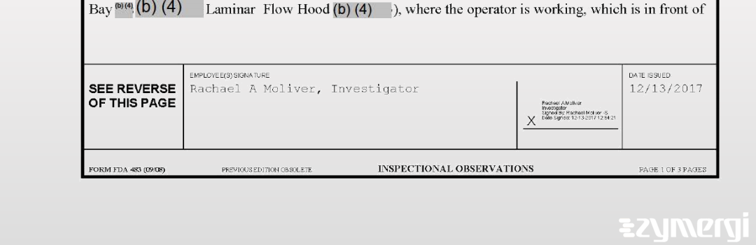 Rachael A. Moliver FDA Investigator