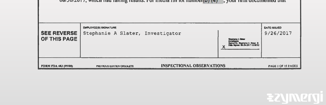 Stephanie A. Slater FDA Investigator