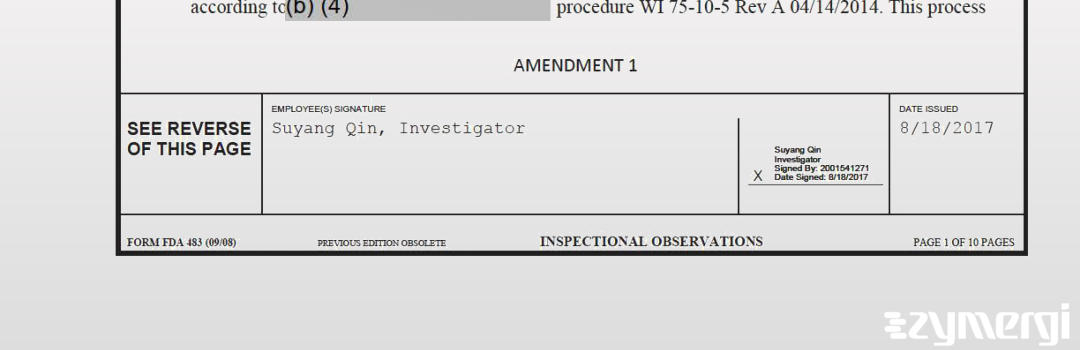 Suyang Qin FDA Investigator
