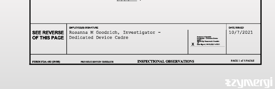 Rosanna M. Goodrich FDA Investigator 