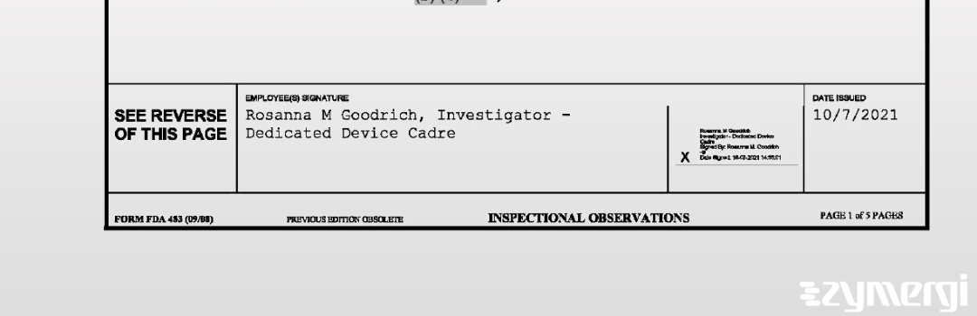 Rosanna M. Goodrich FDA Investigator
