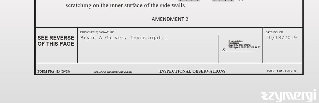 Bryan A. Galvez FDA Investigator 