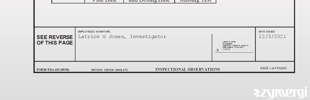 Latrice G. Jones FDA Investigator