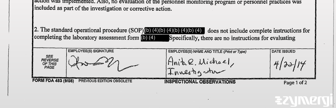 Anita R. Michael FDA Investigator