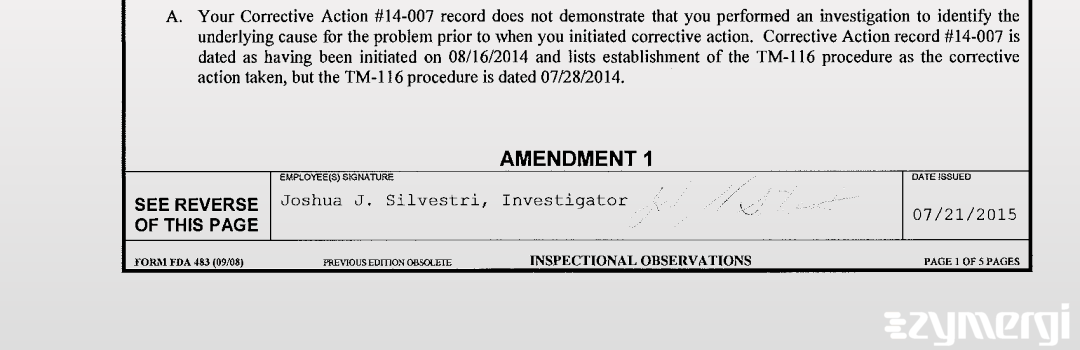 Joshua J. Silvestri FDA Investigator