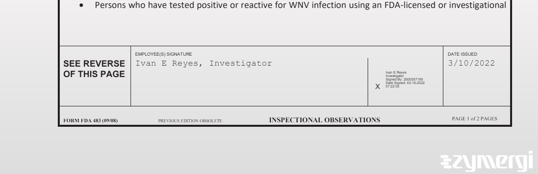 Ivan E. Reyes FDA Investigator 