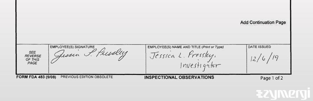 Jessica L. Pressley FDA Investigator 