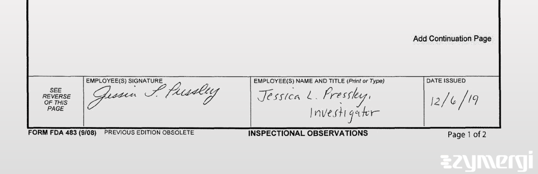 Jessica L. Pressley FDA Investigator